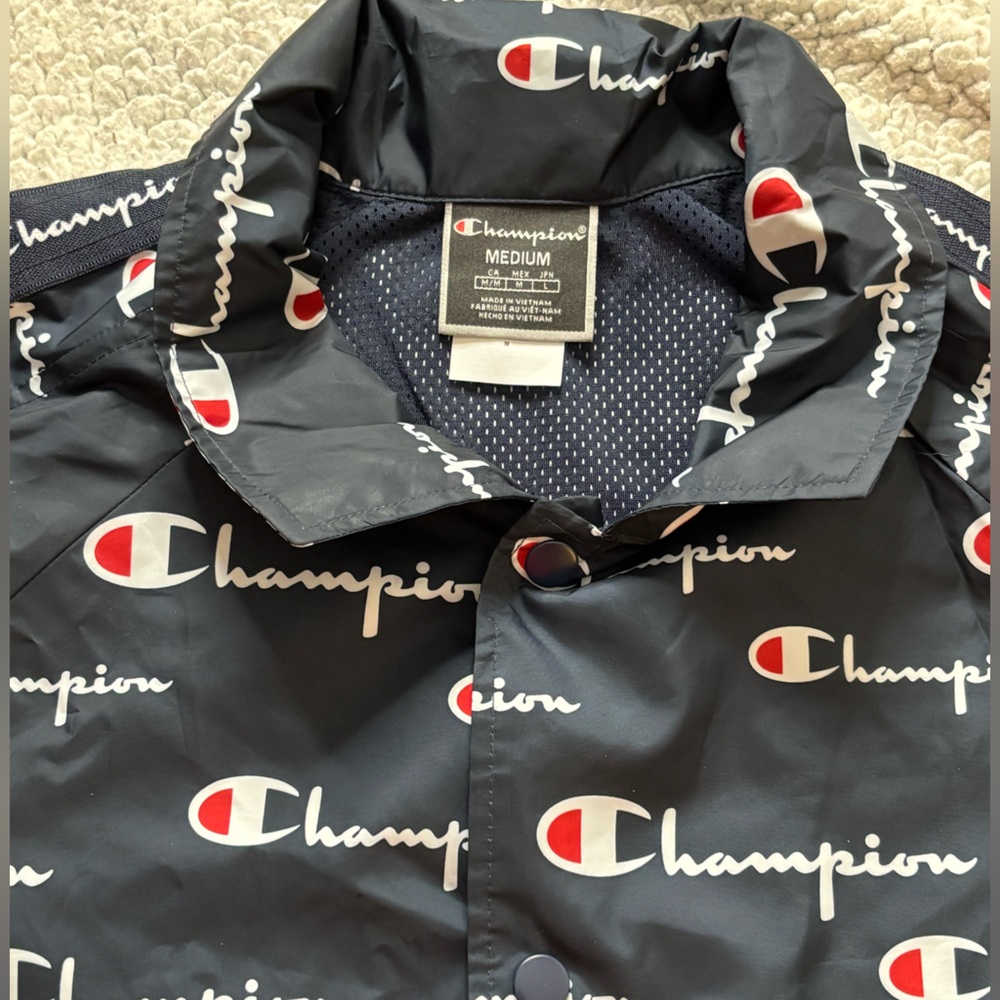 CHAMPION Windbreaker Jacket Script‎ Logo Women’s Size Medium